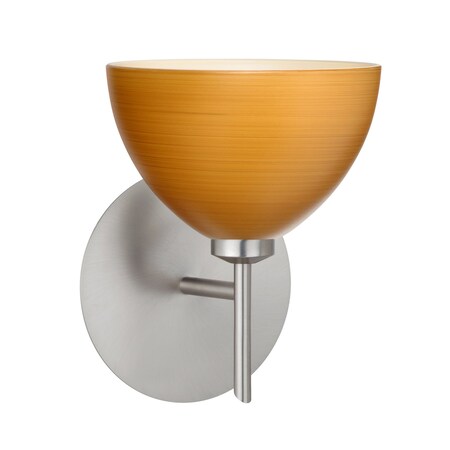 Besa Lighting Brella Mini Sconce, Oak, Satin Nickel Finish, 1x40W Halogen 1SW-4679OK-SN